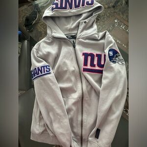 NFL NEW YORK GIANTS CLASSIC CHENILLE MEN'S FULL ZIP HOODIE